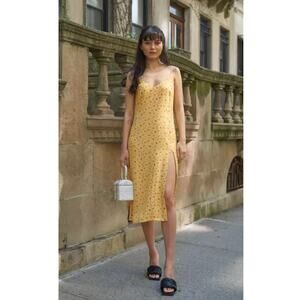 Reformation Crimini Midi Slip Dress in Gwen Yellow